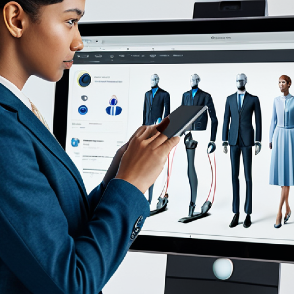 A professional character designer, a person of ambiguous gender, fully clothed in modest business casual attire, intently focused on a high-resolution digital tablet. The screen displays diverse, detailed 3D character models from various cultural backgrounds. The studio environment is modern and well-lit, with subtle holographic interfaces floating near other monitors, hinting at advanced design tools. This image conveys a blend of creativity and technological innovation. safe for work, appropriate content, fully clothed, professional, perfect anatomy, correct proportions, natural pose, well-formed hands, proper finger count, natural body proportions, professional photography, high quality.