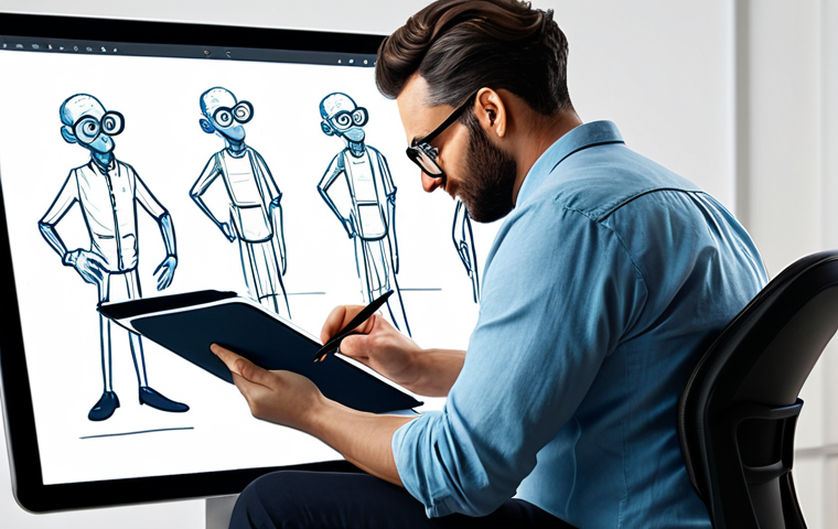 **

"A professional character designer in a modern, well-lit studio, sketching a whimsical creature on a digital tablet. The character designer is fully clothed in modest attire, wearing glasses, focused expression, ergonomic chair, multiple reference sheets visible. Safe for work, appropriate content, professional, perfect anatomy, natural pose, well-formed hands, proper finger count."

**