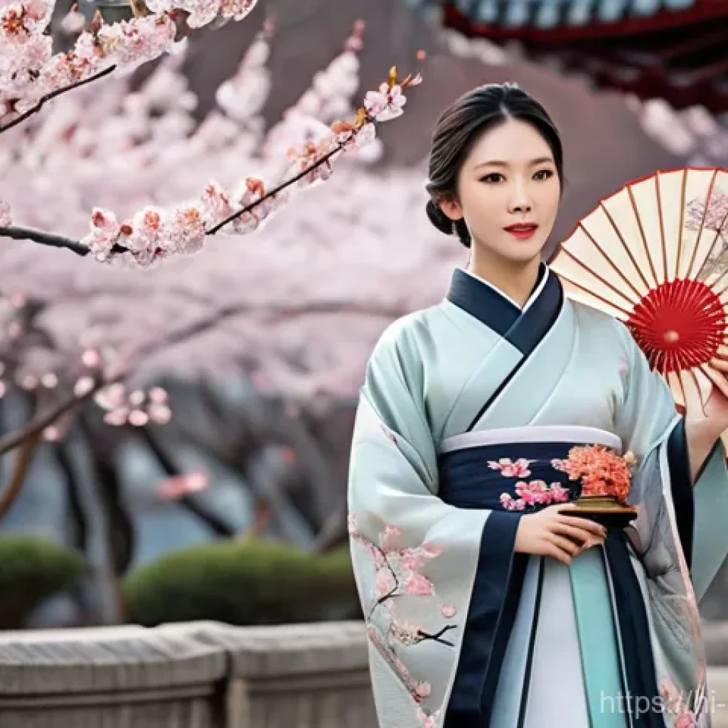 캐릭터 디자인의 글로벌 시장 진출 사례 연구 - **Variation 1 (East Asian Inspired):** The character is dressed in a traditional, modest garment wit...