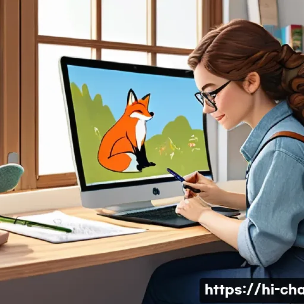 캐릭터 디자인 도구 관리법 - **Prompt 1: Creative 2D Character Designer at Work**
    "A young, energetic female artist in her la...