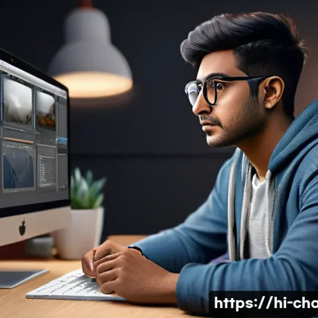 캐릭터 디자인의 디지털 혁신 사례 - A detailed 3D character model of a young Indian digital artist working on character design using Ble...