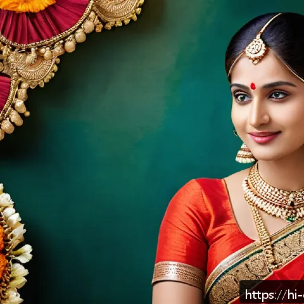 캐릭터 디자인 프로젝트의 문화적 표현 - A vibrant Indian female character wearing a traditional red and gold saree adorned with intricate em...