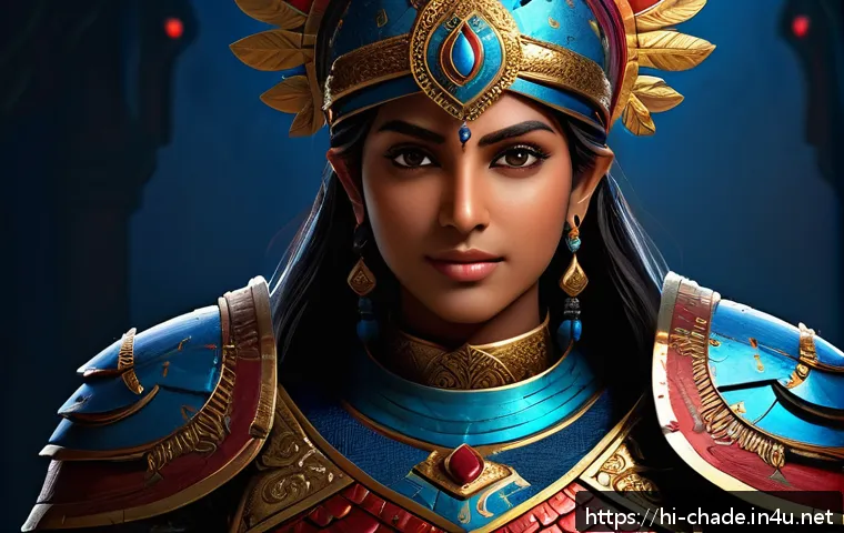 캐릭터 디자인의 세부 단계 분석 - A detailed character design of a mysterious fantasy game hero inspired by Indian culture, wearing el...